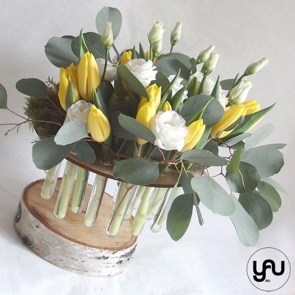Lalele galbene si lisianthus, o structura cu flori de primavara_YaU_YaU concept_Elena toader (4)