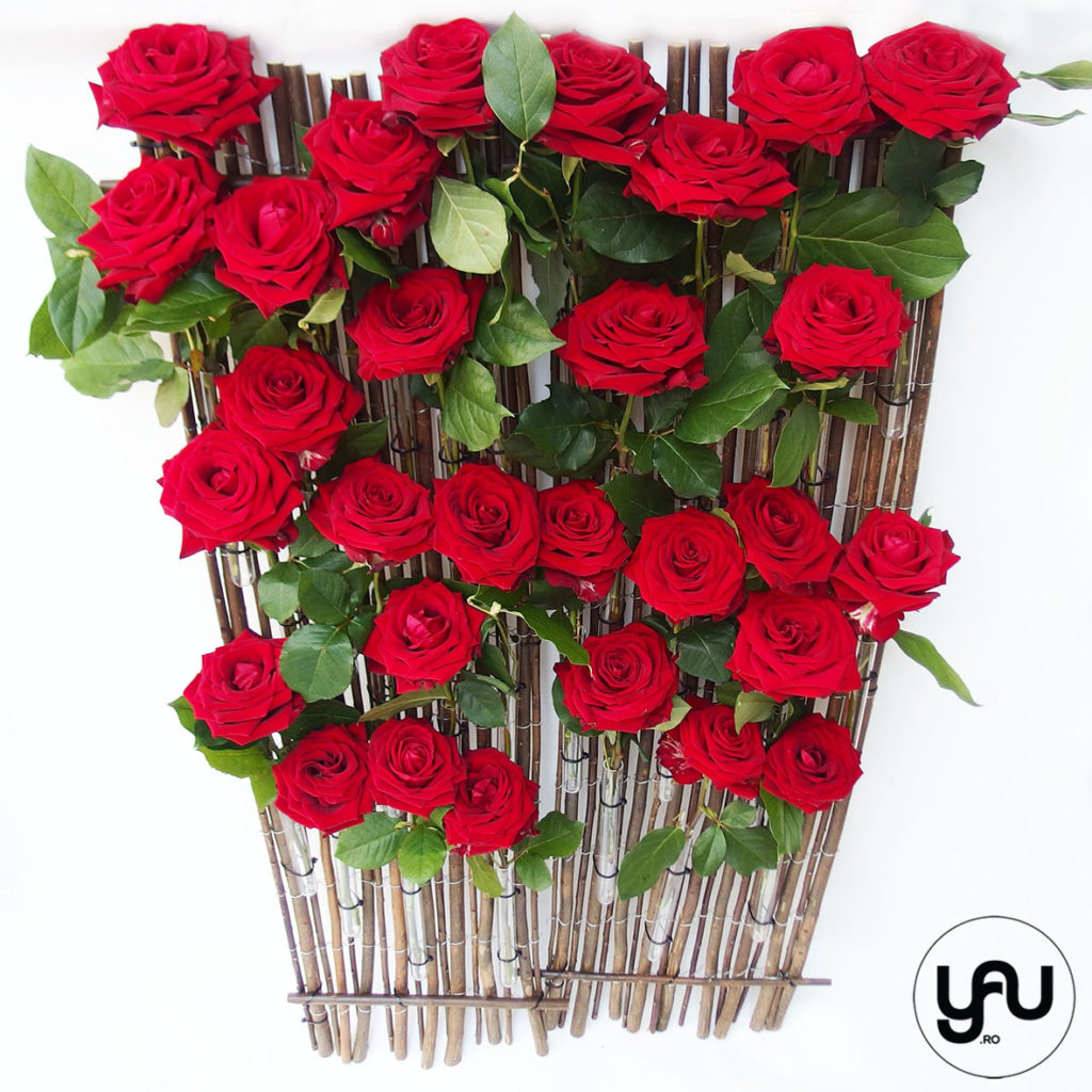 Trandafiri rosii pentru decor floral de perete YaUconcept ElenaTOADER